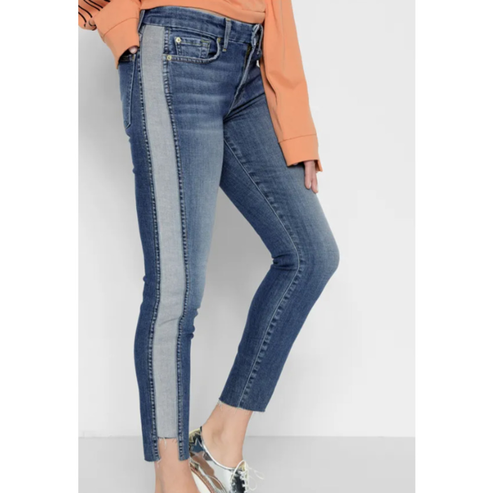7 For All Mankind Blue Skinny Jeans